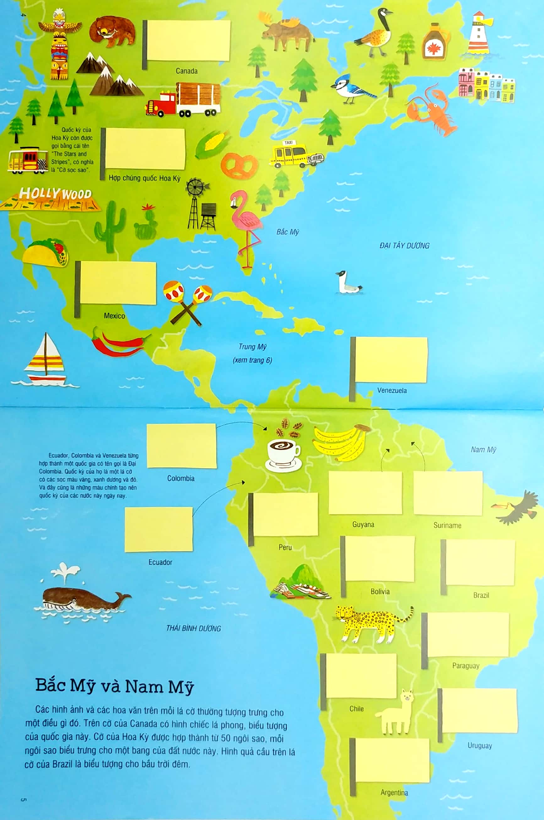 first sticker book - sách dán hình đầu đời cho bé - quốc kỳ các nước - Ảnh 5