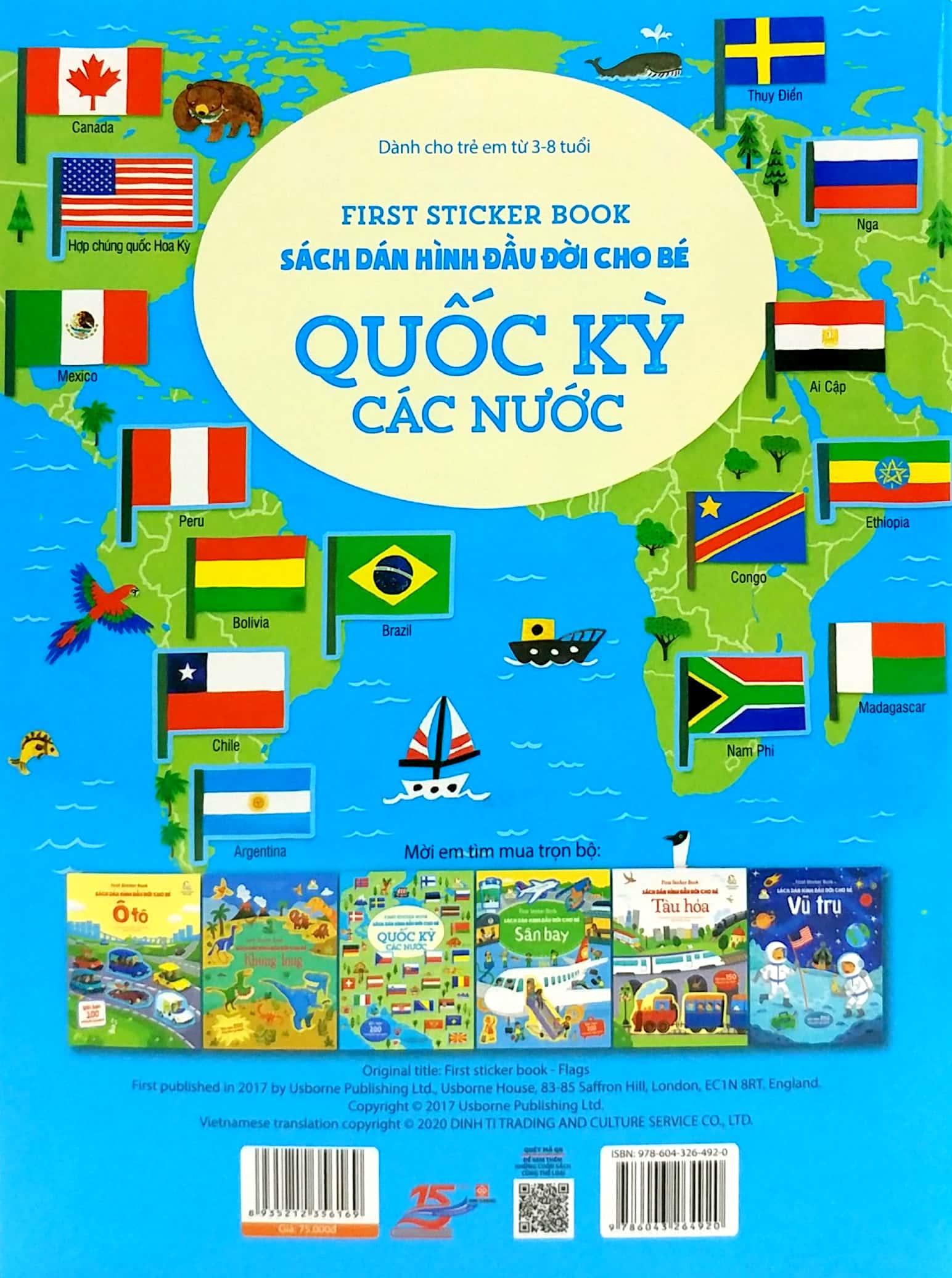 first sticker book - sách dán hình đầu đời cho bé - quốc kỳ các nước - Ảnh 7