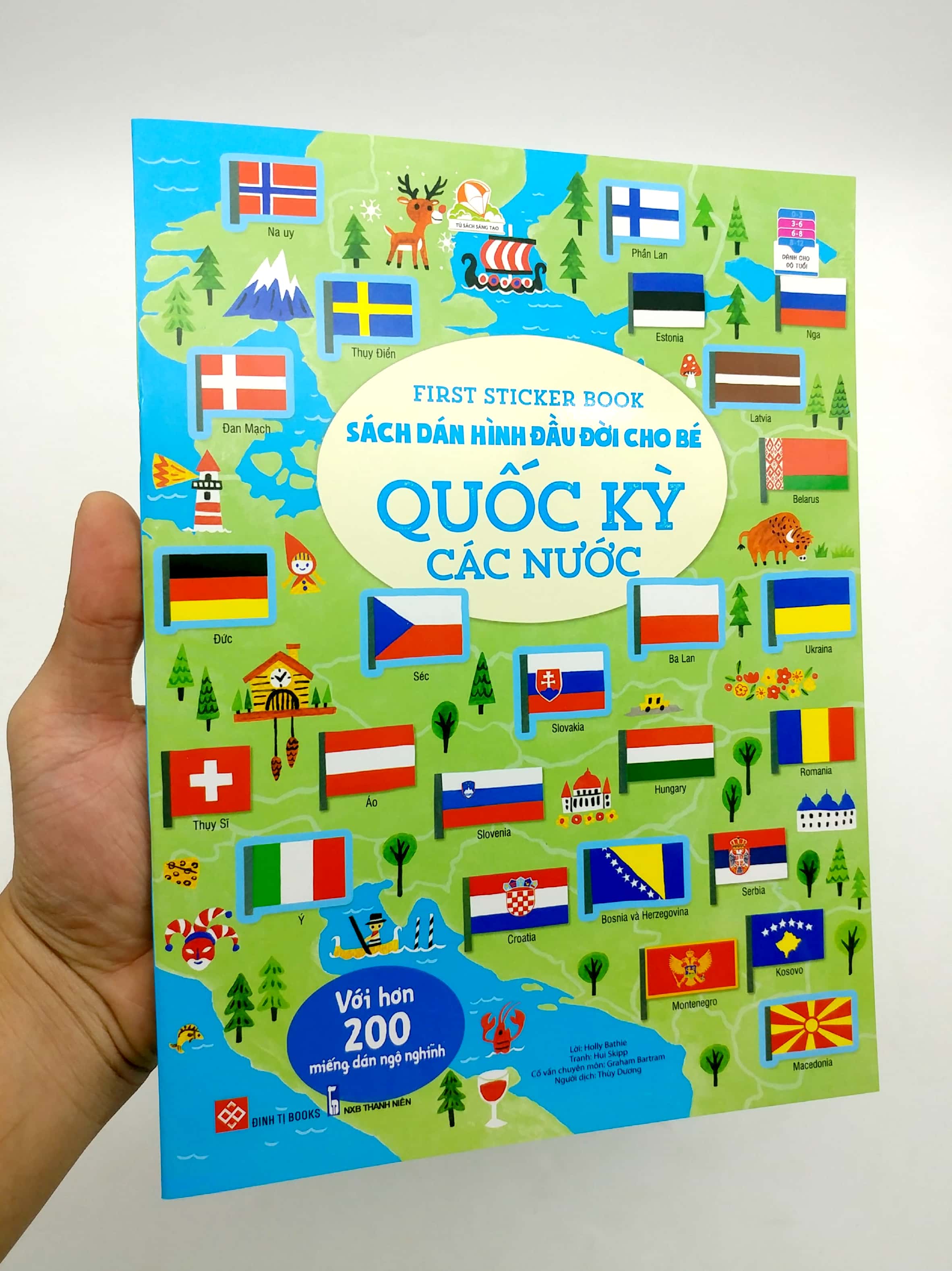 first sticker book - sách dán hình đầu đời cho bé - quốc kỳ các nước - Ảnh 8