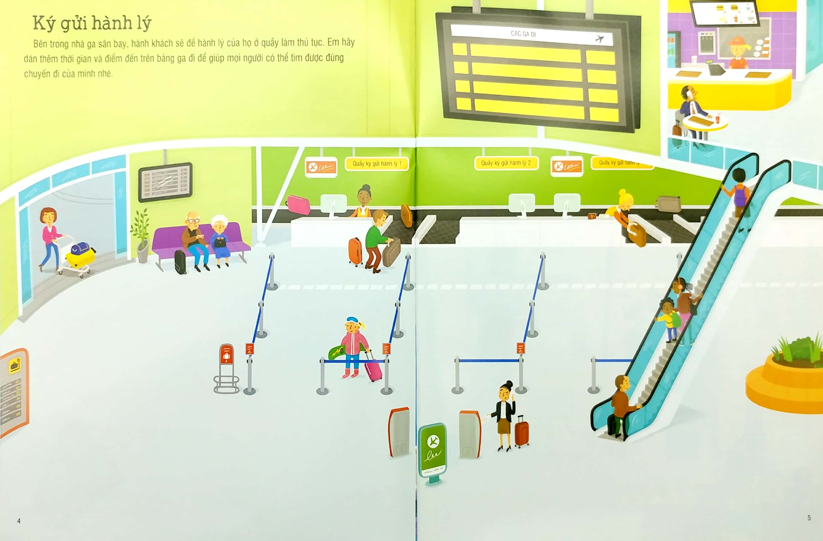 first sticker book - sách dán hình đầu đời cho bé - sân bay - Ảnh 5