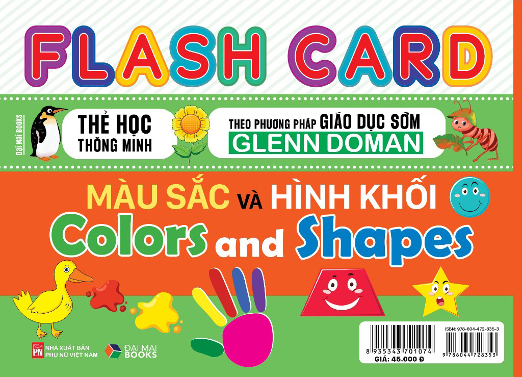 flash card - thẻ học thông minh theo phương pháp giáo dục sớm glenn doman - màu sắc và hình khối - colors and shapes - Ảnh 2