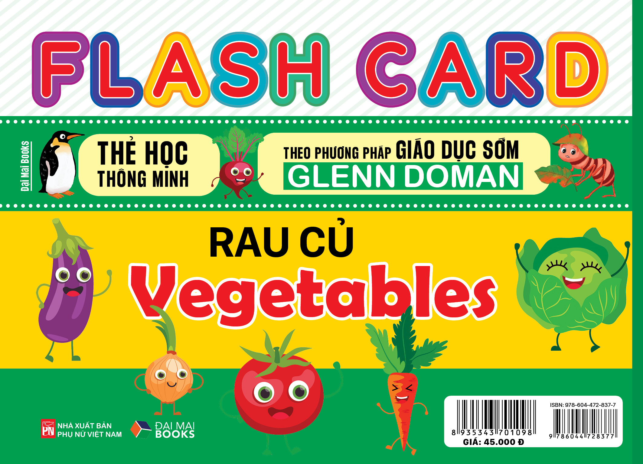 flash card - thẻ học thông minh theo phương pháp giáo dục sớm glenn doman - rau củ - vegetables - Ảnh 2