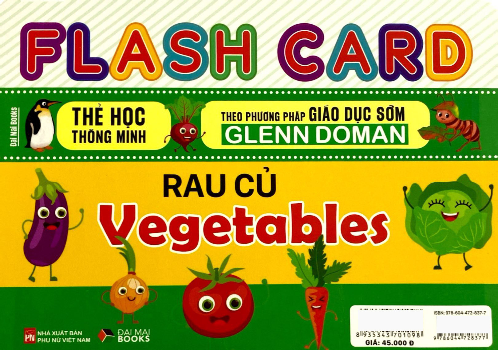 flash card - thẻ học thông minh theo phương pháp giáo dục sớm glenn doman - rau củ - vegetables - Ảnh 3