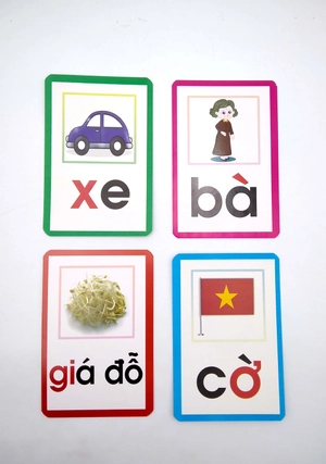 flashcard - bộ thẻ học ghép vần tiếng việt - chữ cái - chữ ghép và dấu thanh (tái bản) - Ảnh 2