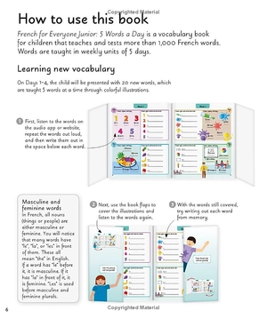 french for everyone junior 5 words a day: learn and practise 1,000 french words - Ảnh 5