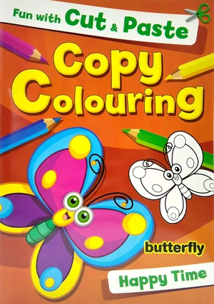fun with cut & paste copy colouring: butterfly happy time - Ảnh 2