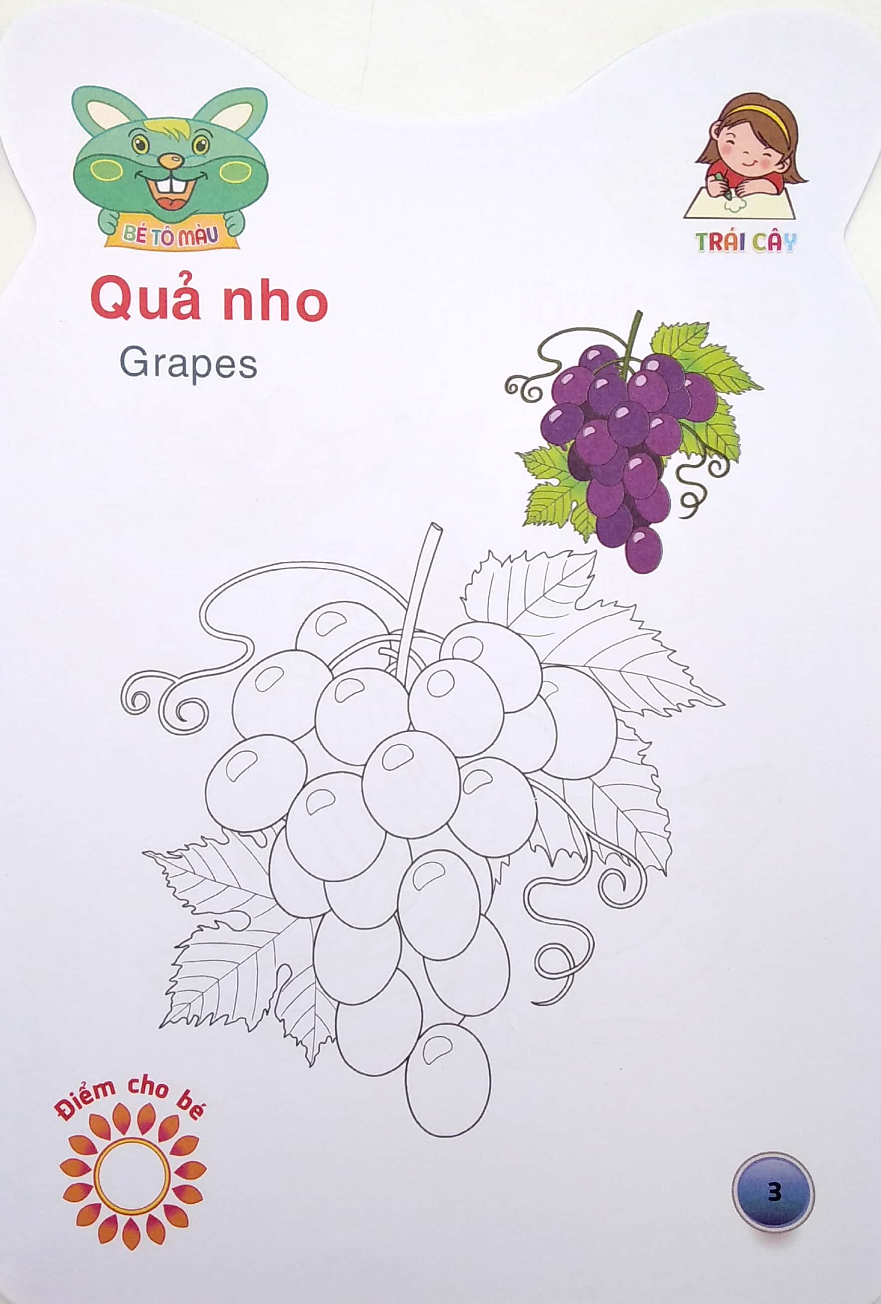 gấu con khéo tay - bé tô màu: trái cây - Ảnh 5