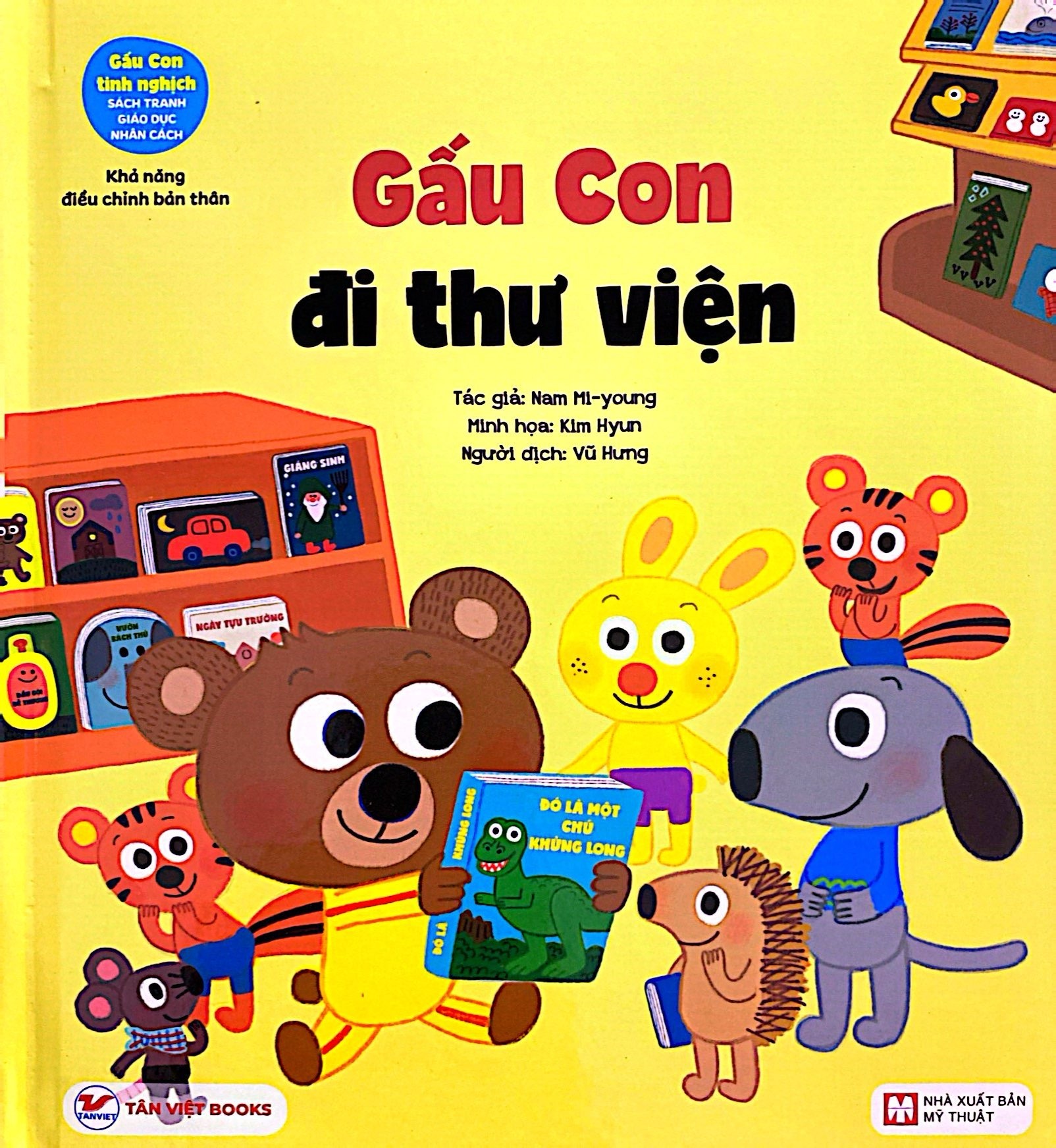 gấu con tinh nghịch - khả năng điều chỉnh bản thân - gấu con đi thư viện (tái bản 2024) - Ảnh 2