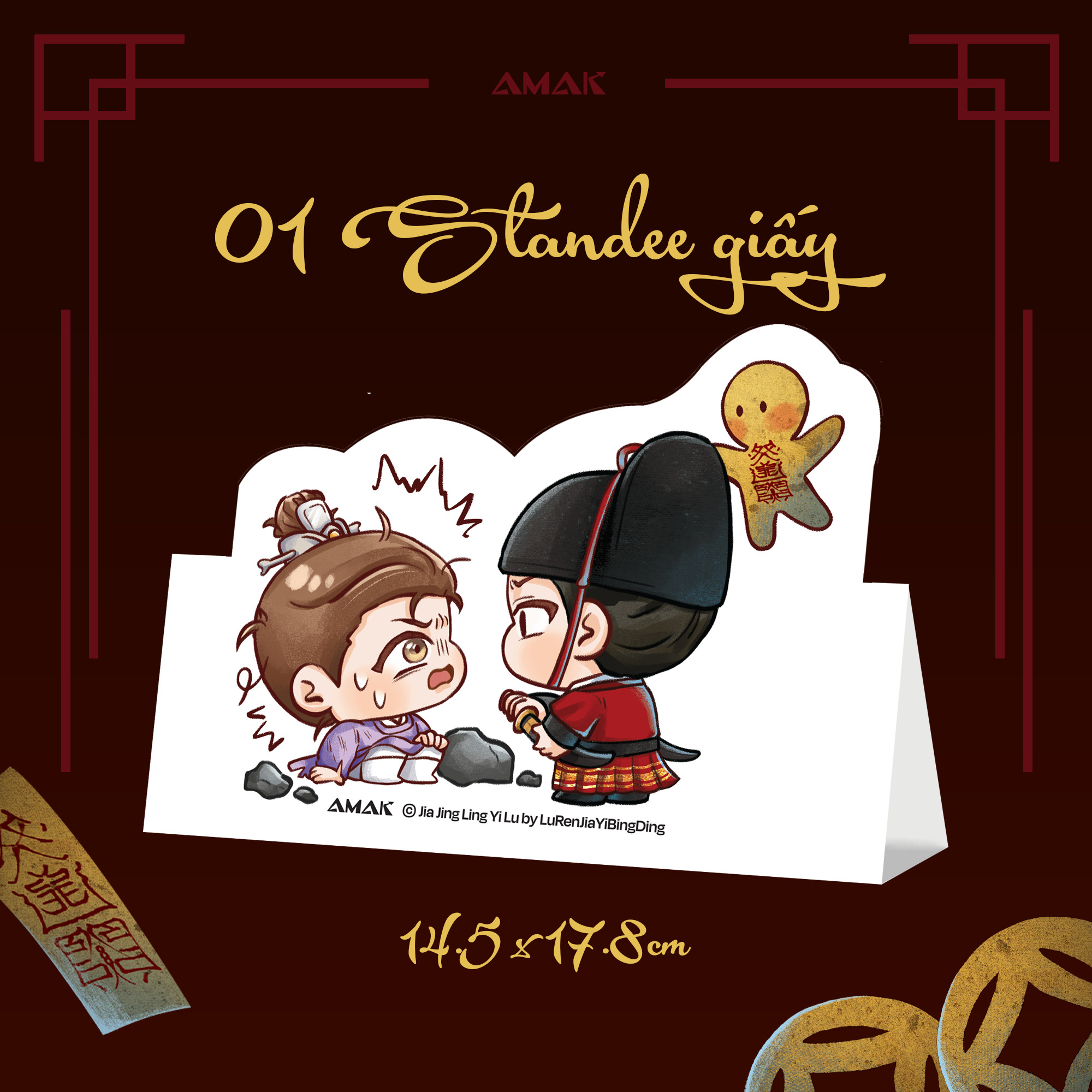 gia tĩnh linh dị lục - tập 1 - tặng kèm bookmark phủ nhung + postcard phủ nhung + standee giấy + móc khóa hai mặt phát tài và thoát ế - Ảnh 5