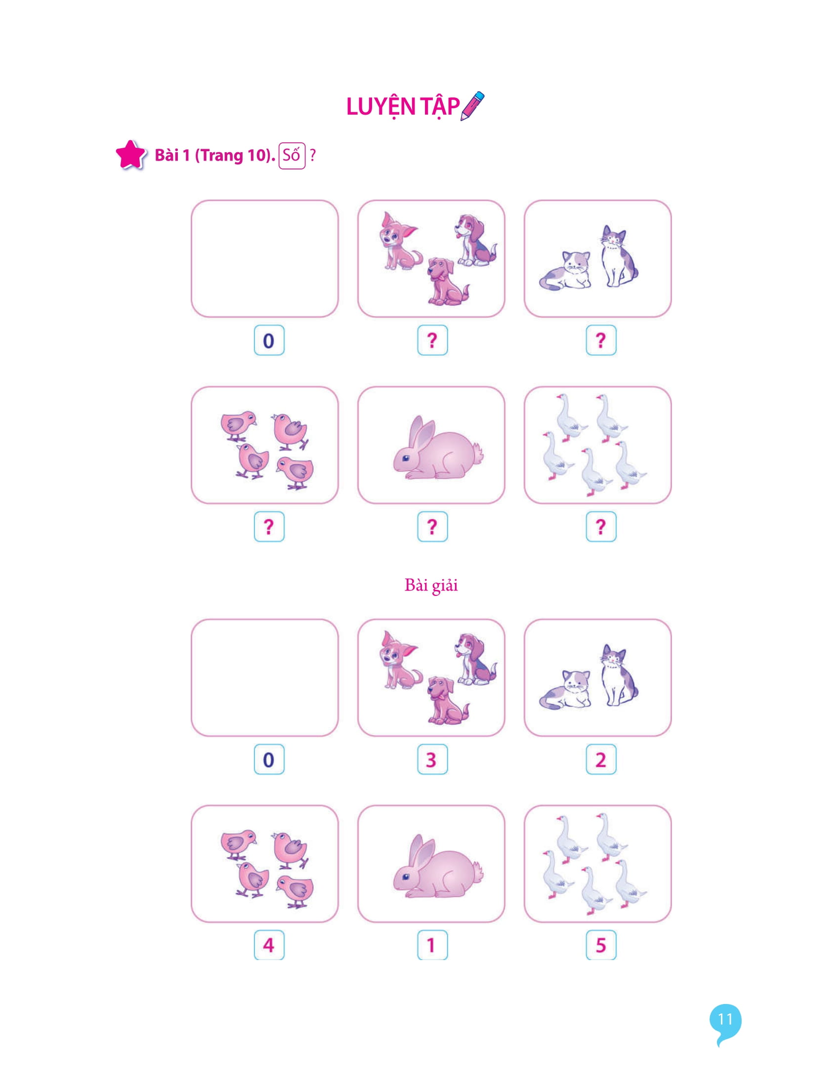 Giải Bài Tập Toán Lớp 1 - Tập 1 - Ảnh 11