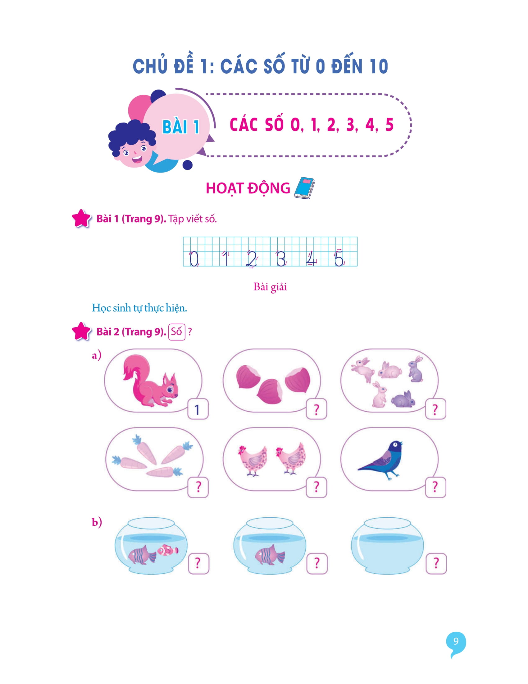 Giải Bài Tập Toán Lớp 1 - Tập 1 - Ảnh 9