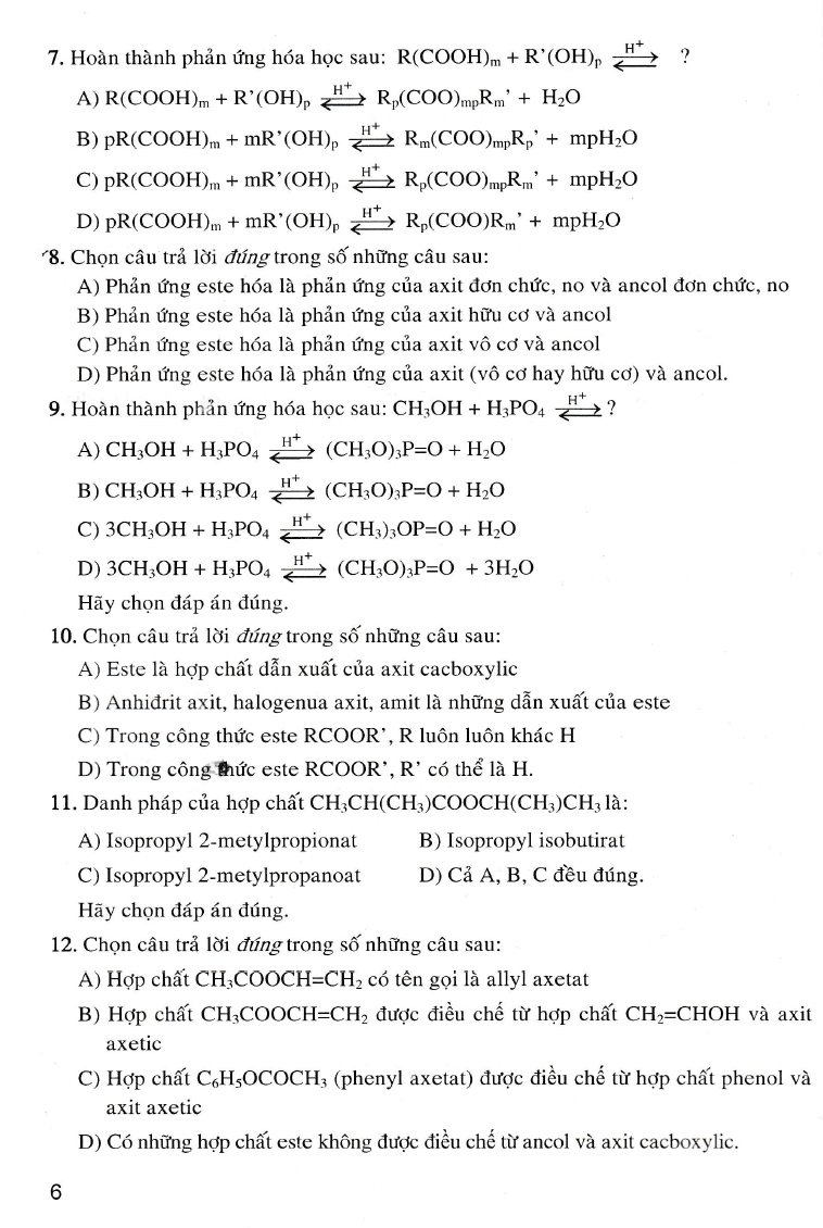 giải chi tiết câu hỏi trắc nghiệm khách quan hóa học 12 - Ảnh 4