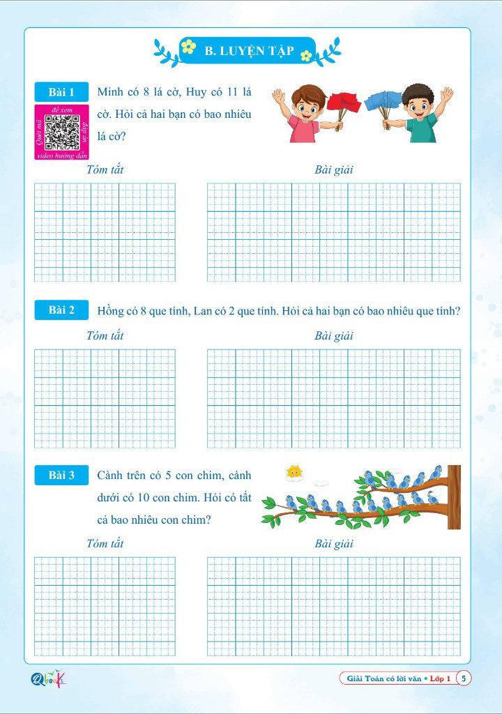 giải toán có lời văn lớp 1 - Ảnh 7