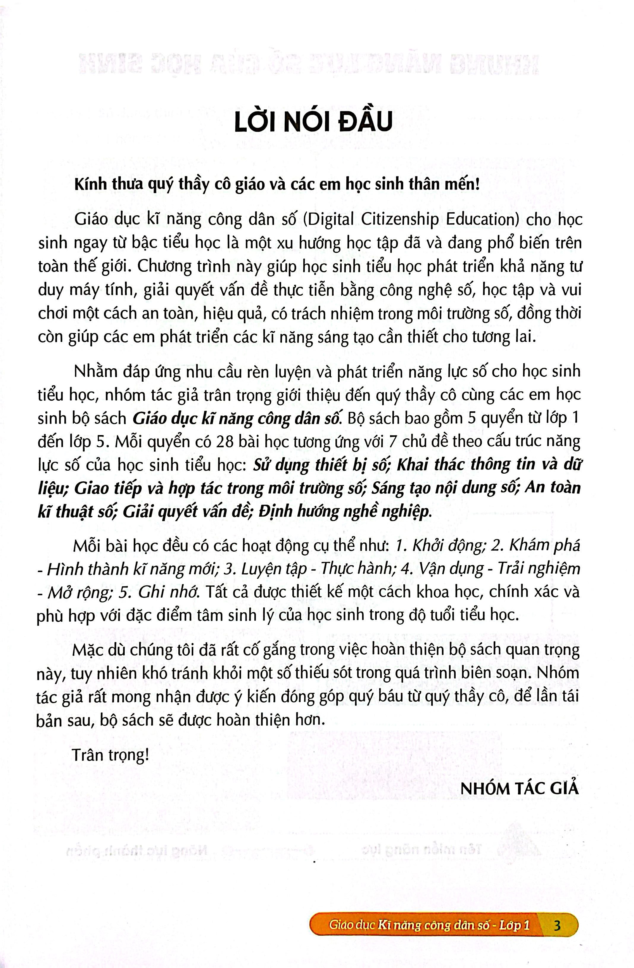 Giáo Dục Kĩ Năng Công Dân Số - Lớp 1 - Ảnh 3