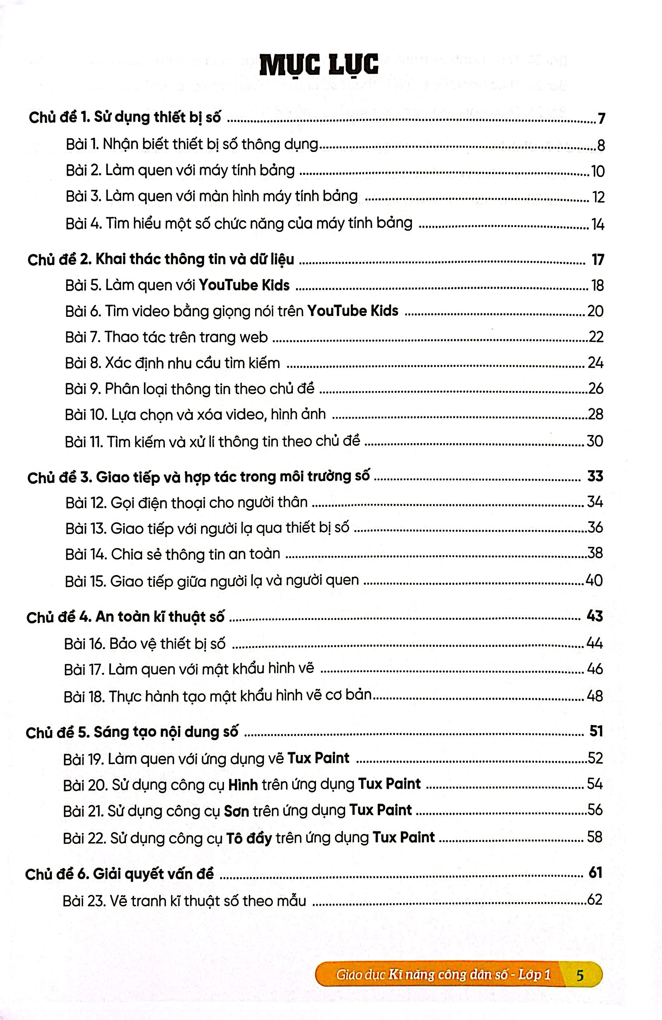 Giáo Dục Kĩ Năng Công Dân Số - Lớp 1 - Ảnh 4