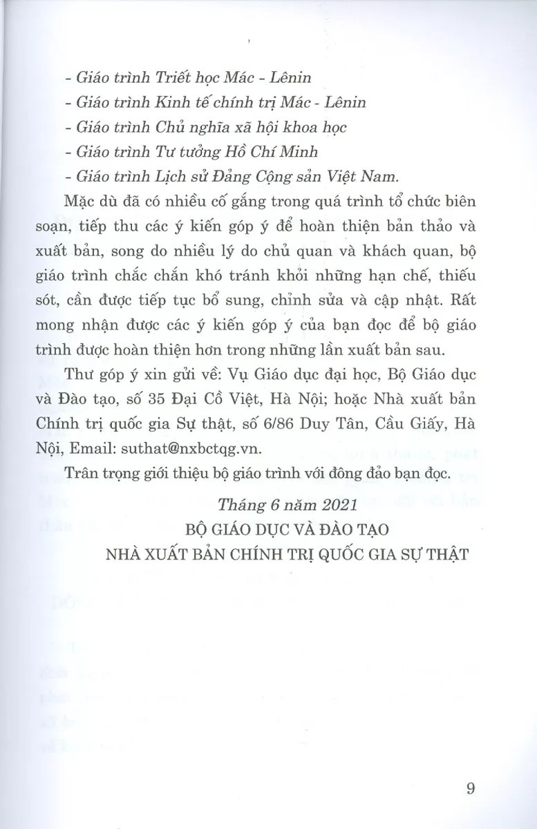 giáo trình kinh tế chính trị mác-lênin (dành cho bậc đại học hệ chuyên lý luận chính trị) (tái bản 2025) - Ảnh 5
