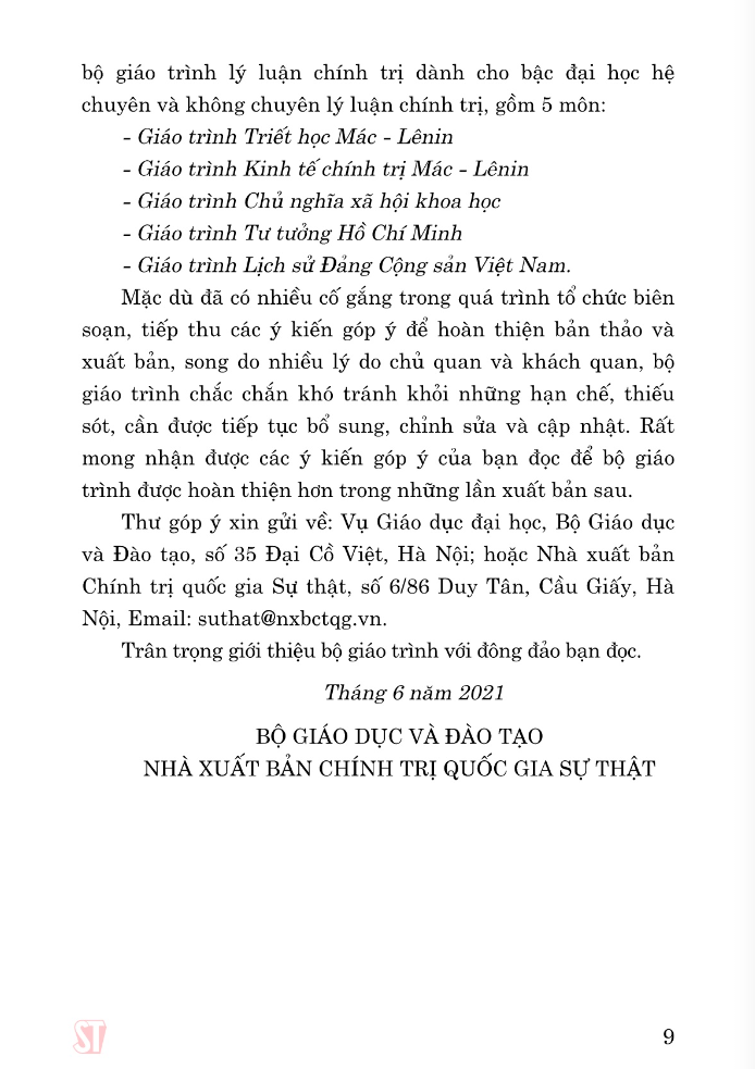 giáo trình kinh tế chính trị mác - lênin (dành cho bậc đại học hệ không chuyên lý luận chính trị) (tái bản 2024) - Ảnh 6
