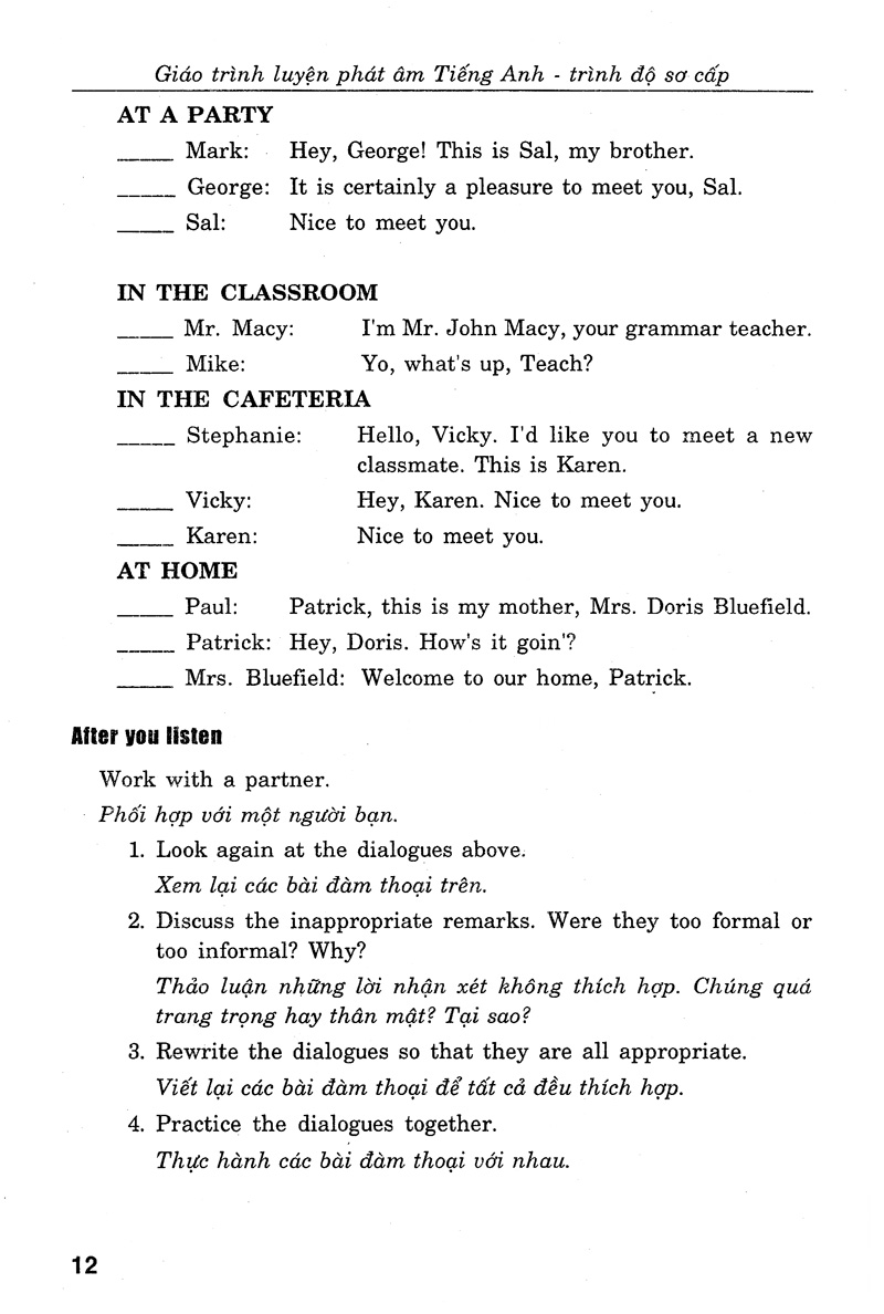 giáo trình luyện kỹ năng nghe - nói tiếng anh_trình độ sơ cấp (+cd) - Ảnh 10