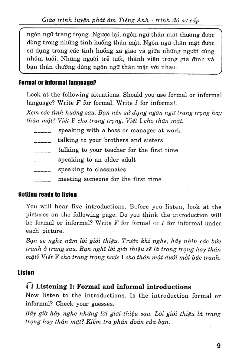 giáo trình luyện kỹ năng nghe - nói tiếng anh_trình độ sơ cấp (+cd) - Ảnh 7