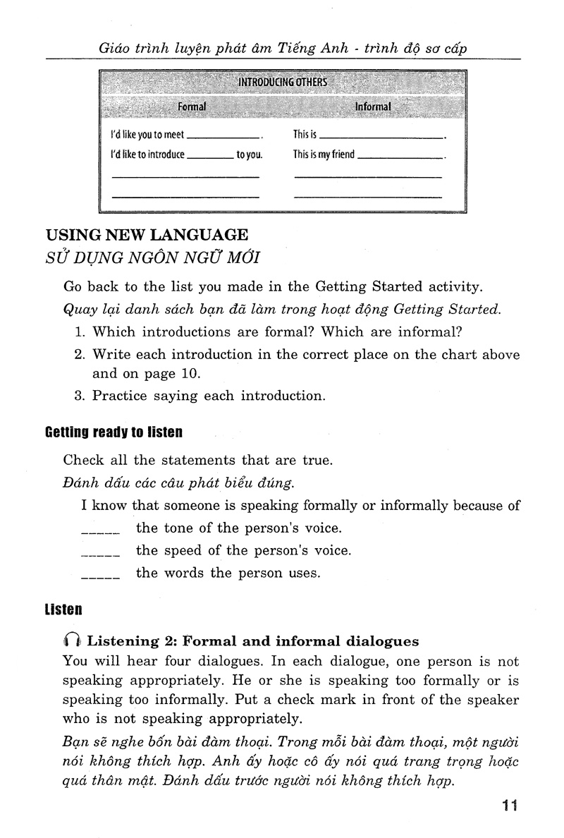 giáo trình luyện kỹ năng nghe - nói tiếng anh_trình độ sơ cấp (+cd) - Ảnh 9