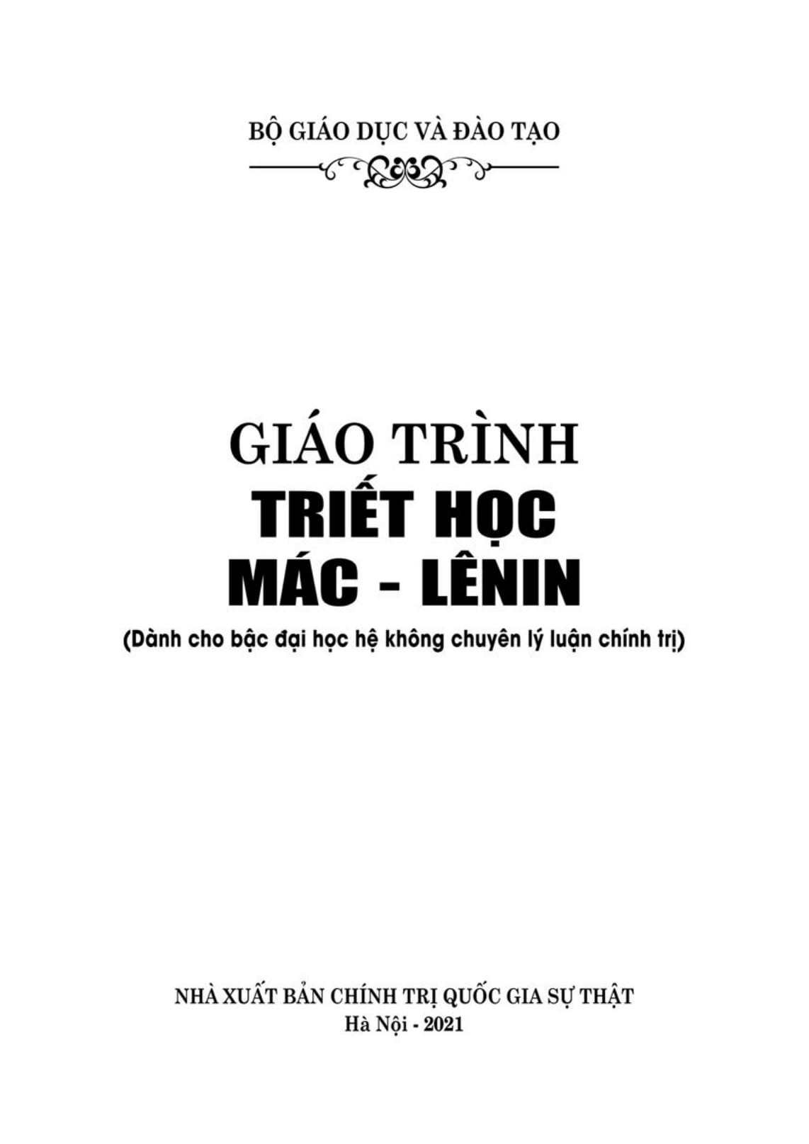 giáo trình triết học mác - lênin (dành cho bậc đại học hệ không chuyên lý luận chính trị) - Ảnh 7