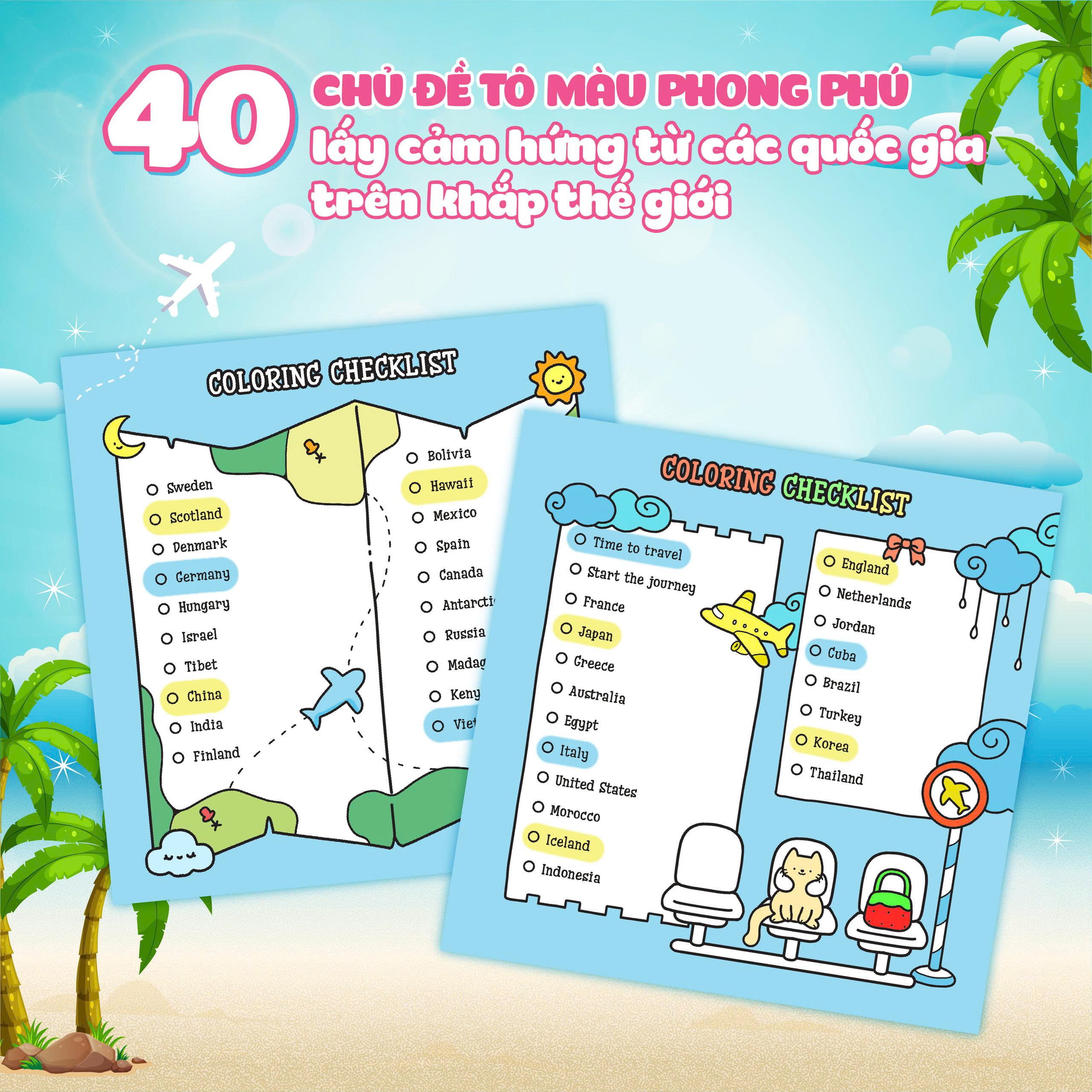 Girl Holiday - Traveling Diary Coloring Book - Ảnh 3