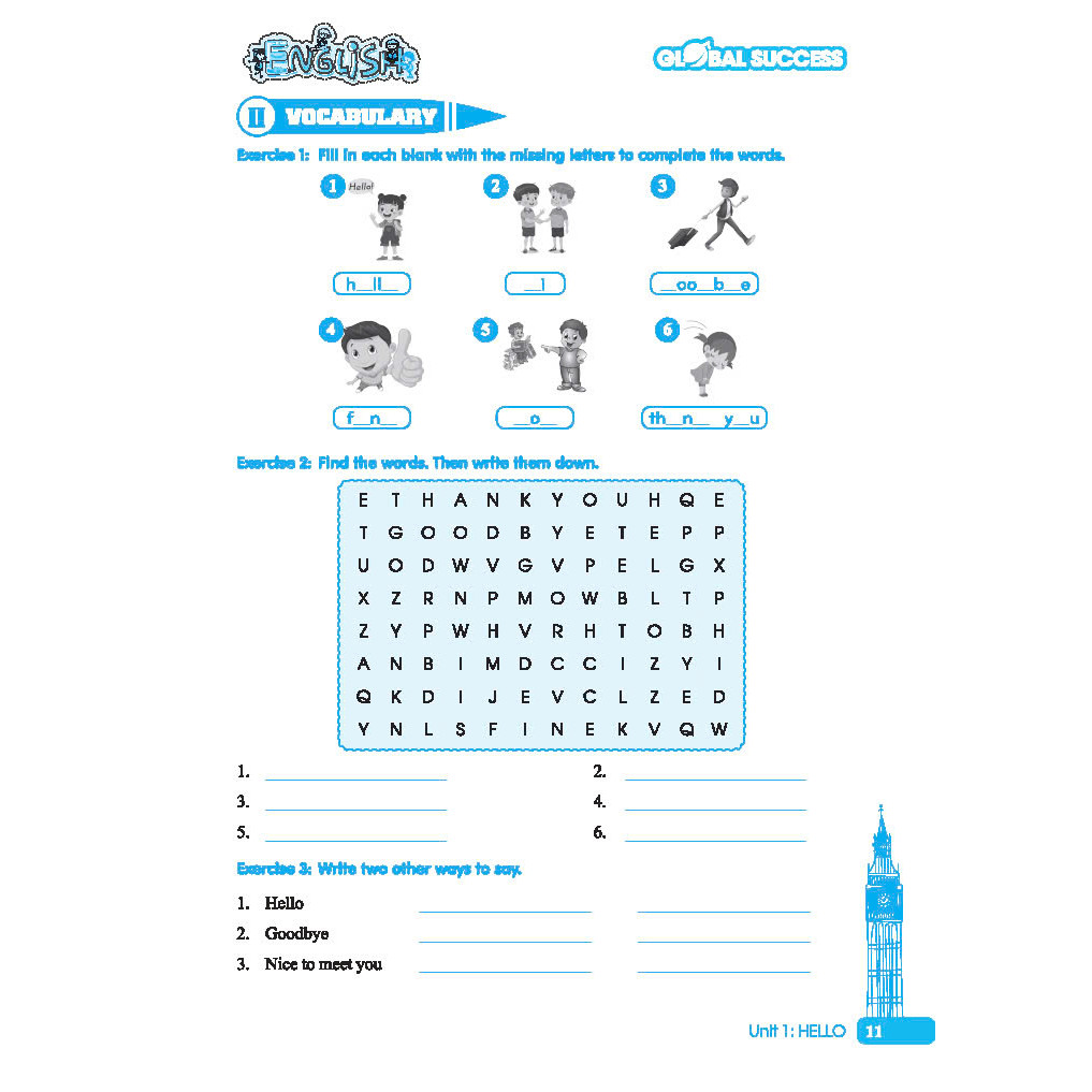 global success - bài tập cuối tuần tiếng anh lớp 3 - tập 1 (có đáp án) - Ảnh 9