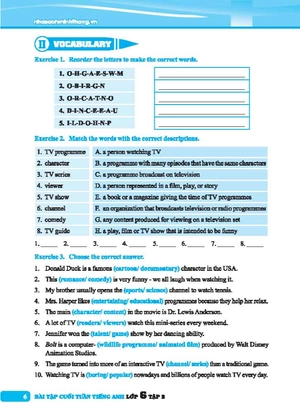 global success - bài tập cuối tuần tiếng anh lớp 6 - tập 2 (có đáp án) - Ảnh 5