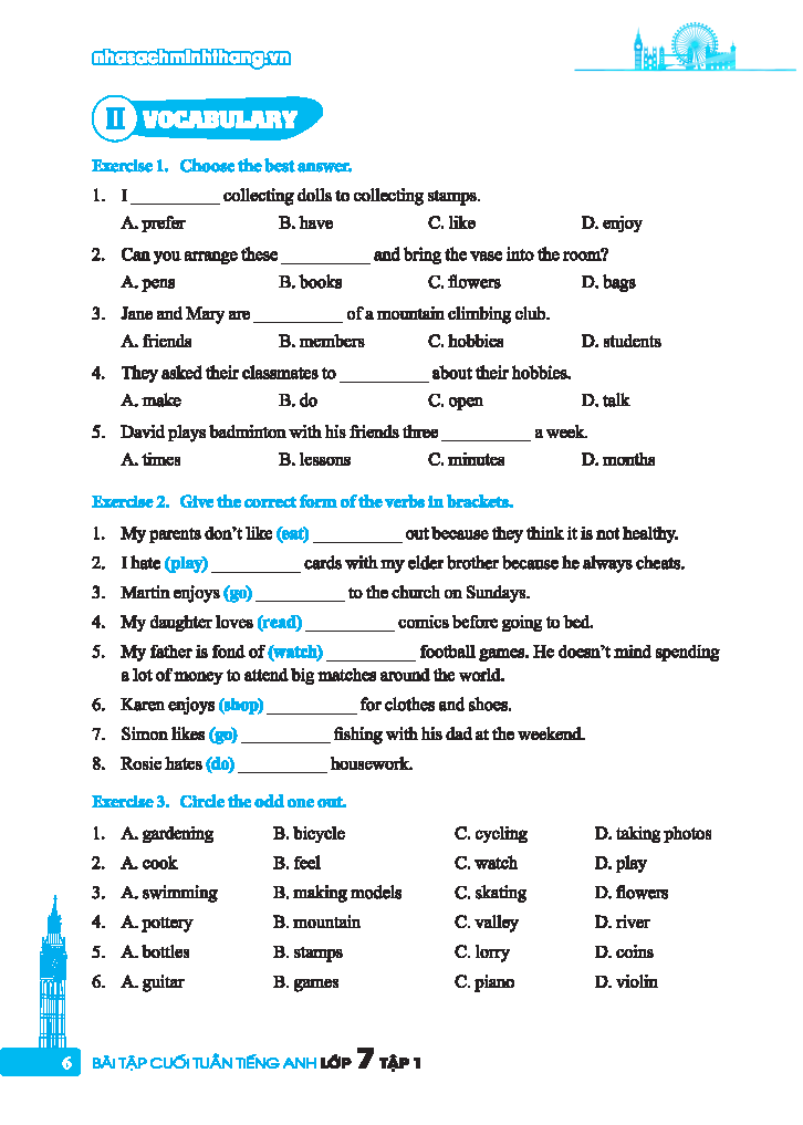 Global Success - Bài Tập Cuối Tuần Tiếng Anh Lớp 7 - Tập 1 (Có Đáp Án) - Ảnh 5