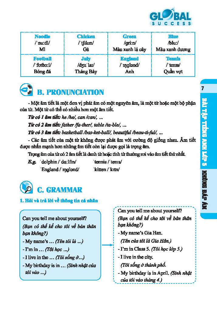 global success - bài tập tiếng anh 5 - không đáp án - Ảnh 5