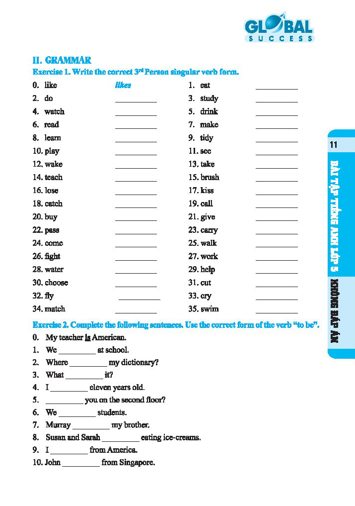 global success - bài tập tiếng anh 5 - không đáp án - Ảnh 9