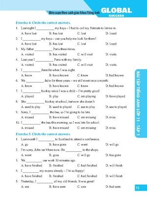 global success - bài tập tiếng anh lớp 11 - tập 1 - có đáp án - Ảnh 9