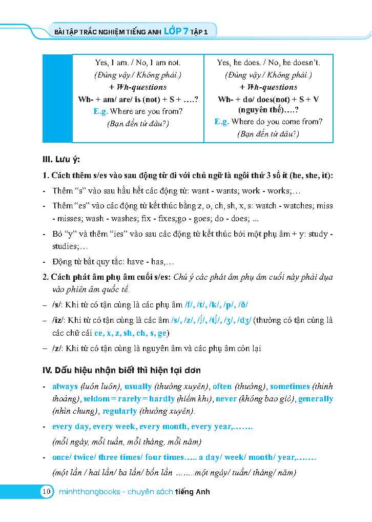 global success - bài tập trắc nghiệm tiếng anh lớp 7 - tập 1 (có đáp án) - Ảnh 7