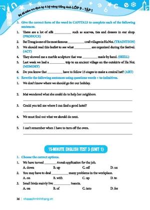 global success - bộ đề kiểm tra định kỳ 4 kỹ năng tiếng anh lớp 9 - tập 1 (có đáp án) - Ảnh 8