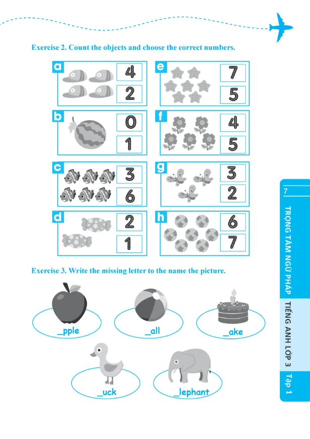 global success - trọng tâm ngữ pháp tiếng anh lớp 3 - tập 1 (có đáp án) - Ảnh 7