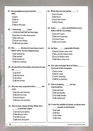 graded multiple - choice english test level a2 (không cd) - Ảnh 11