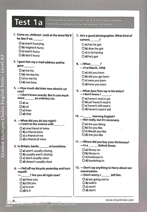 graded multiple - choice english test level a2 (không cd) - Ảnh 5