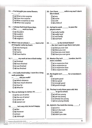 graded multiple - choice english test level a2 (không cd) - Ảnh 6
