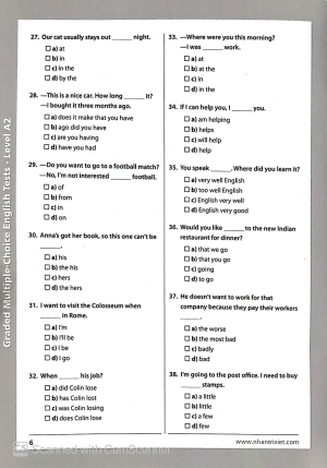 graded multiple - choice english test level a2 (không cd) - Ảnh 7