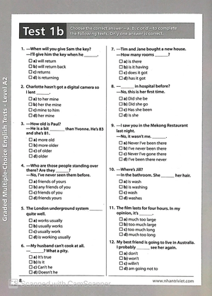 graded multiple - choice english test level a2 (không cd) - Ảnh 9