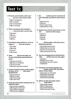 graded multiple - choice english test level c1 (không cd) - Ảnh 12