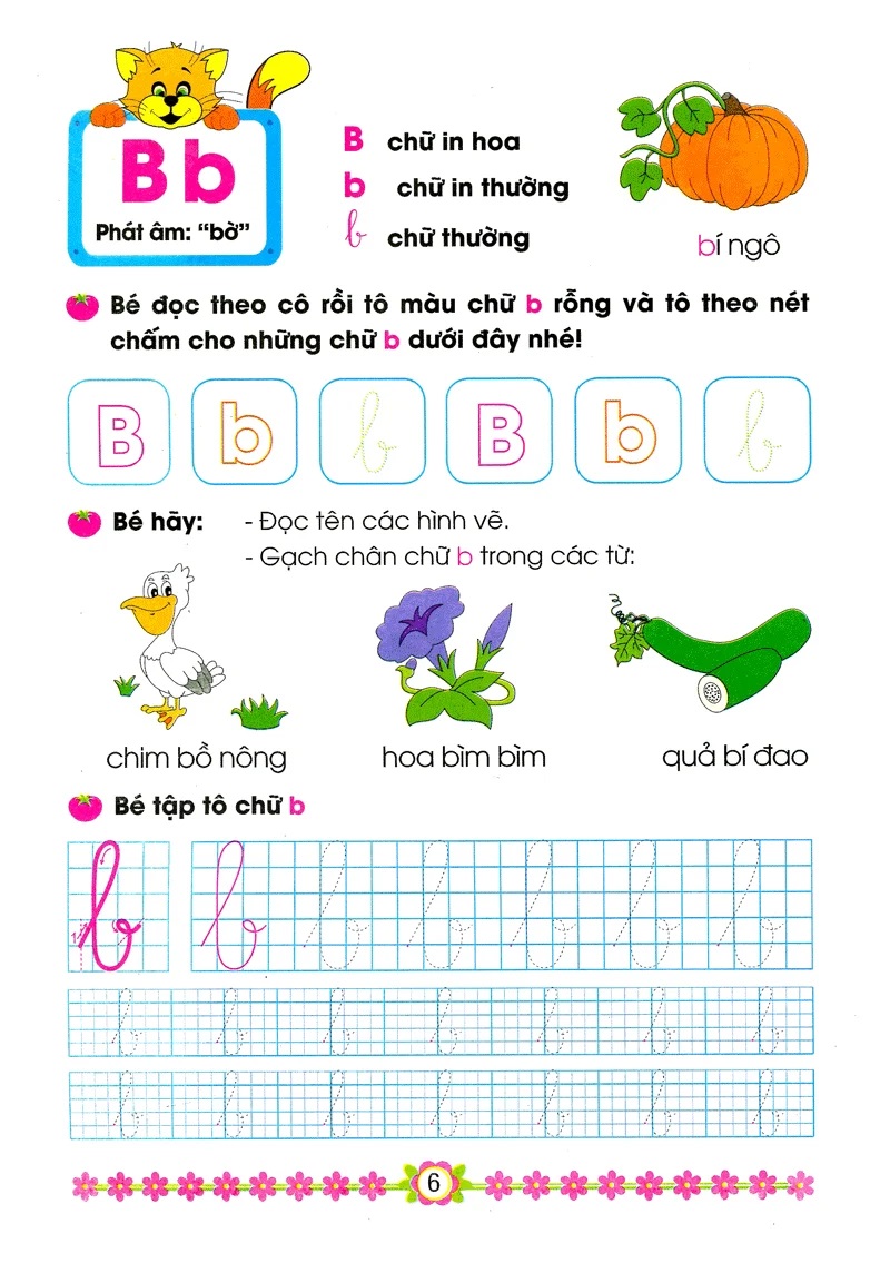 hành trang cho bé vào lớp 1 - bé tập đọc và tô chữ cái - Ảnh 6