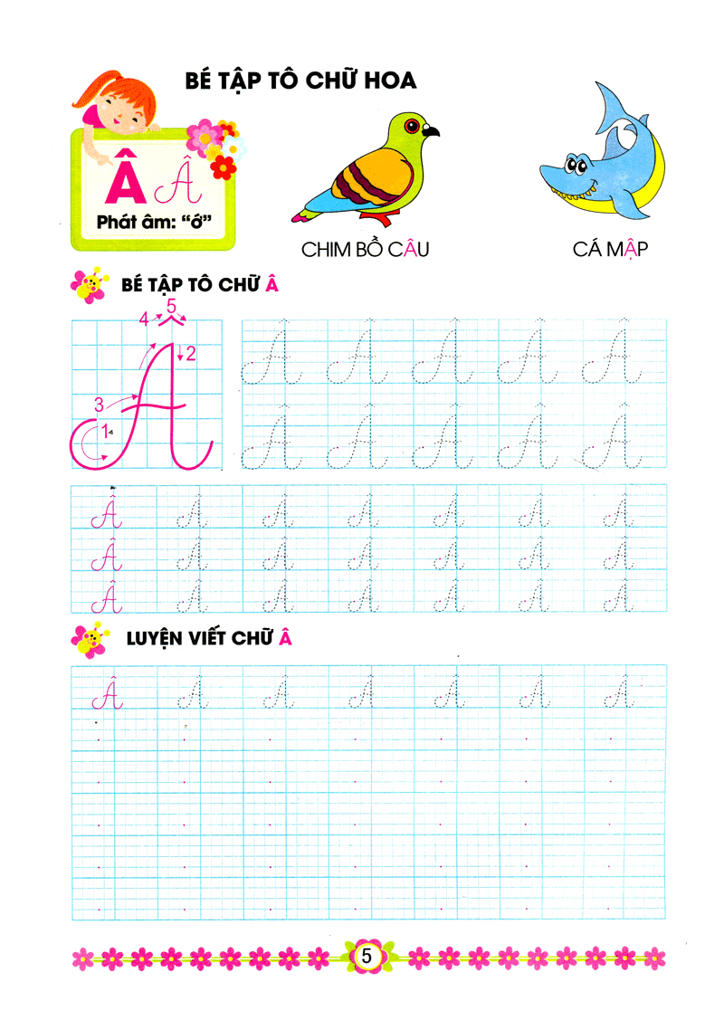 hành trang cho bé vào lớp 1 - bé tập tô chữ hoa - Ảnh 5