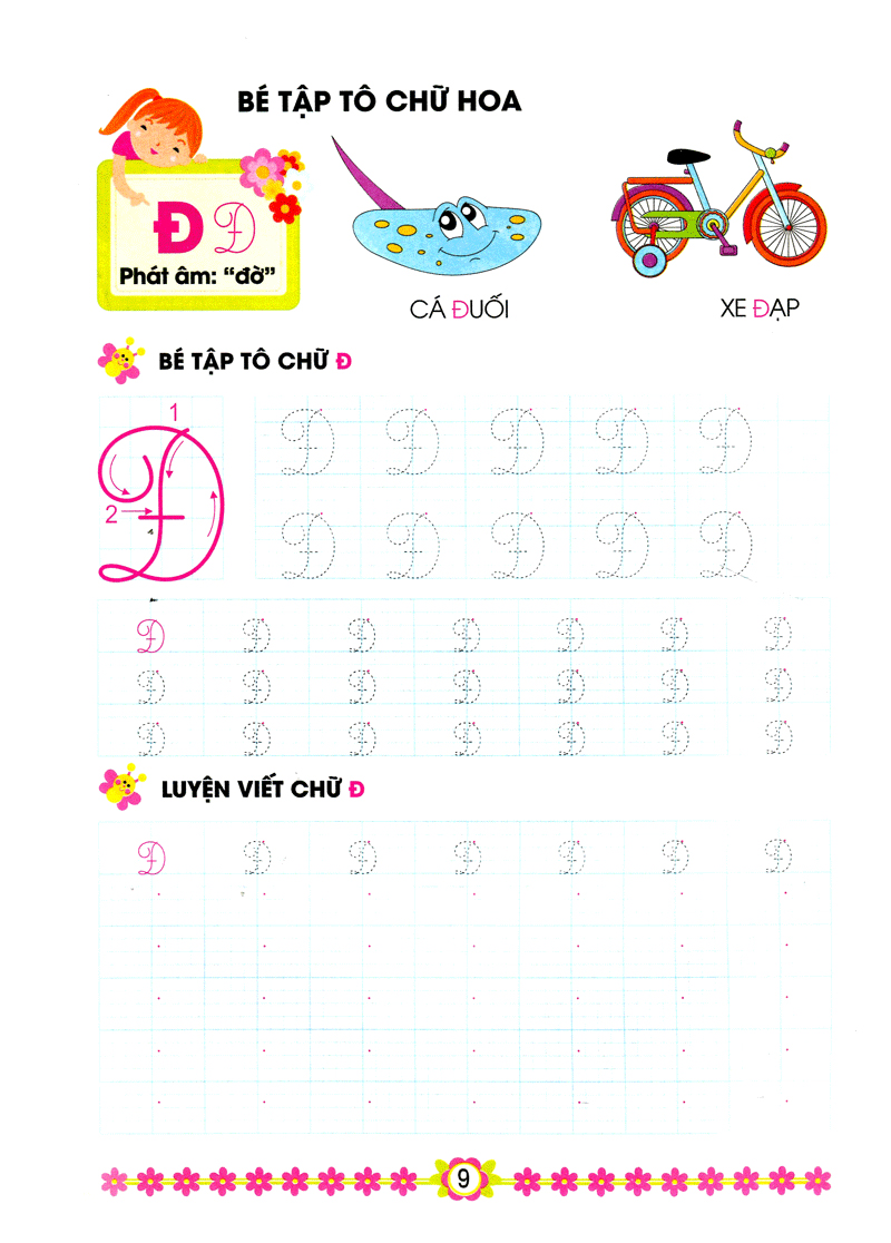 hành trang cho bé vào lớp 1 - bé tập tô chữ hoa - Ảnh 9