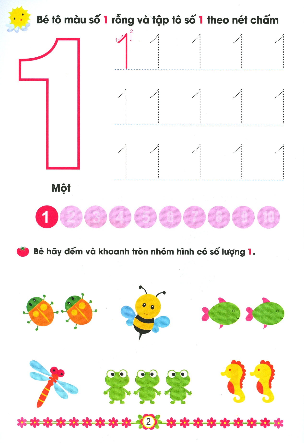 hành trang cho bé vào lớp 1 - bé tập tô chữ số - Ảnh 3