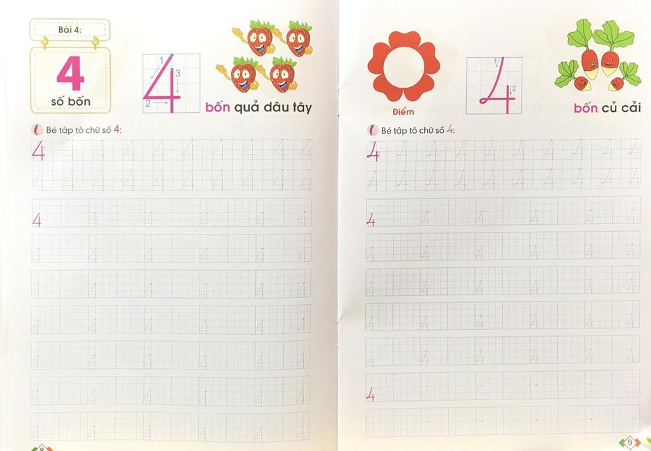 hành trang cho bé vào lớp 1 - bé tập tô chữ số (tái bản 2019) - Ảnh 3