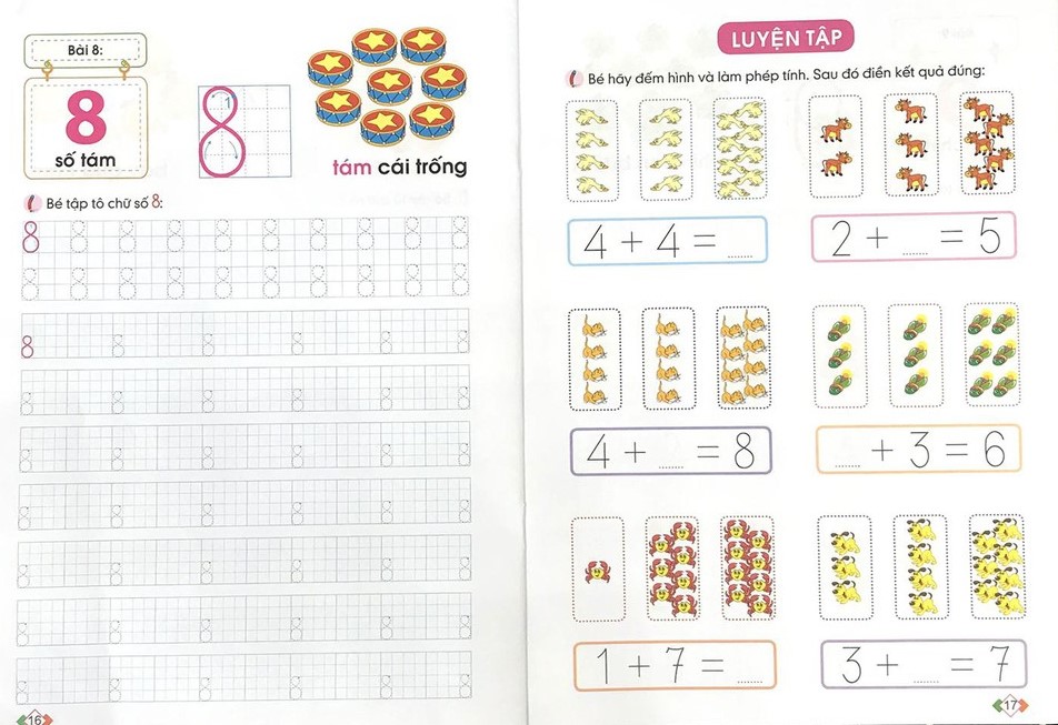 hành trang cho bé vào lớp 1 - bé tập tô chữ số (tái bản 2019) - Ảnh 5