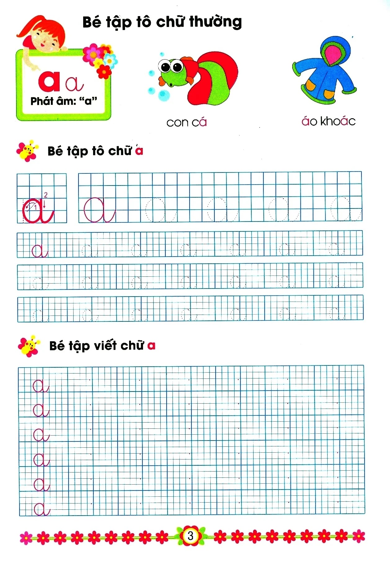 hành trang cho bé vào lớp 1 - bé tập tô chữ thường - Ảnh 3