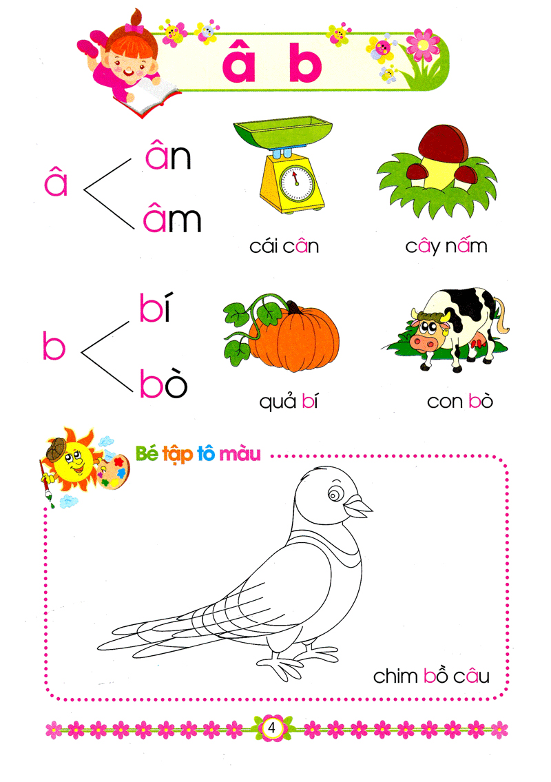 hành trang cho bé vào lớp 1 - bé tập tô và ghép vần - Ảnh 5