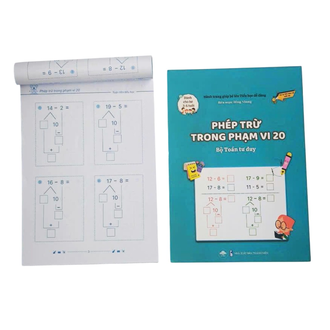 Hành Trang Giúp Bé Lên Tiểu Học Dễ Dàng - Phép Trừ Trong Phạm Vi 20 - Bộ Toán Tư Duy - Dành Cho Trẻ 3-6 Tuổi - Ảnh 8